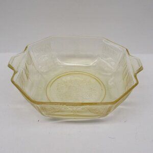 Hocking Depression Glass Topaz Yellow PRINCESS 9 Inch Octagonal Salad Bowl - HTF